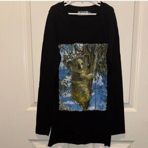 POL Black Long Sleeve Tee with Koala Design